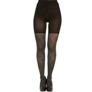 Brand New Assets by Sara Blakey Spanx Flipside Diamond Black Tights Size 2